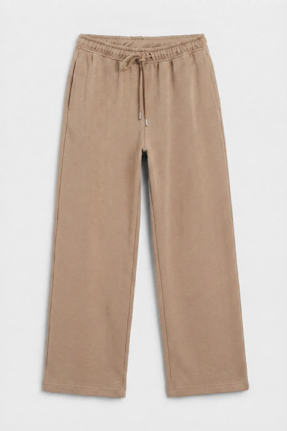 Bayan Bej Düz Kesim Pantolon