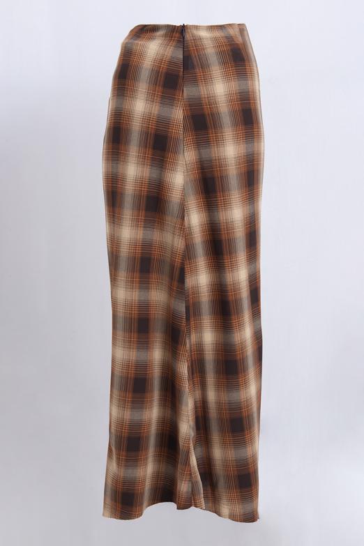 Burgulu Ekose Midi Etek