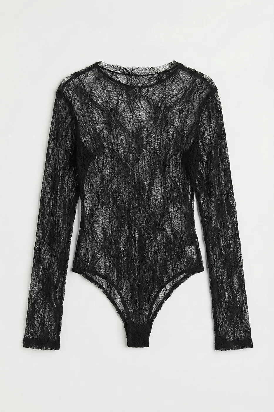 Bayan Siyah Tül Bodysuit