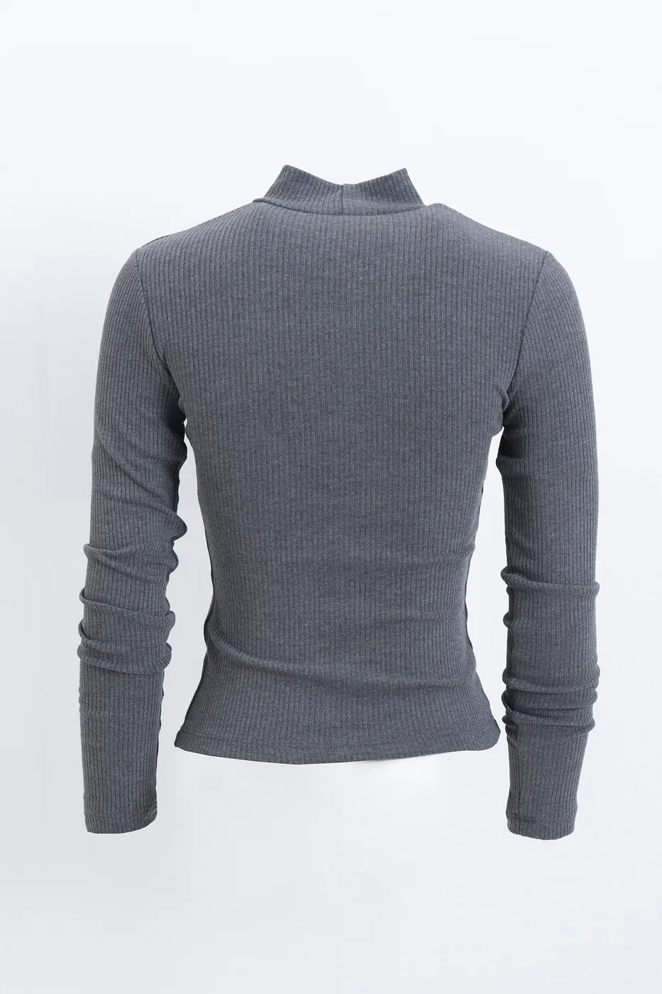 Bayan Gri Fitilli Dik Yakalı Top