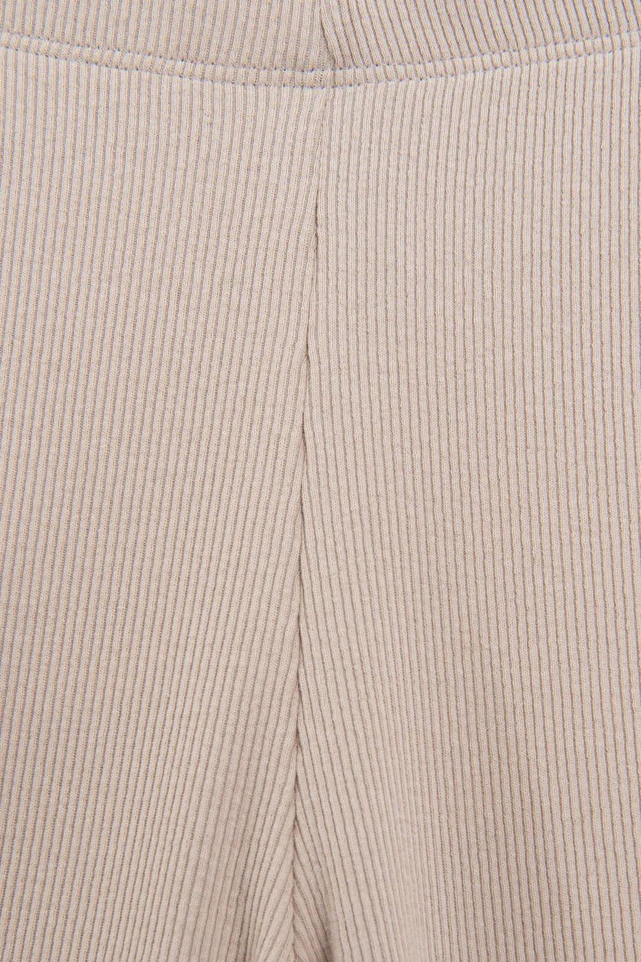 Bayan Bej Fitilli Düz Kesim Pantolon