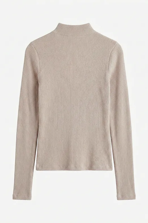 Bayan Bej Fitilli Dik Yakalı Top - BSL