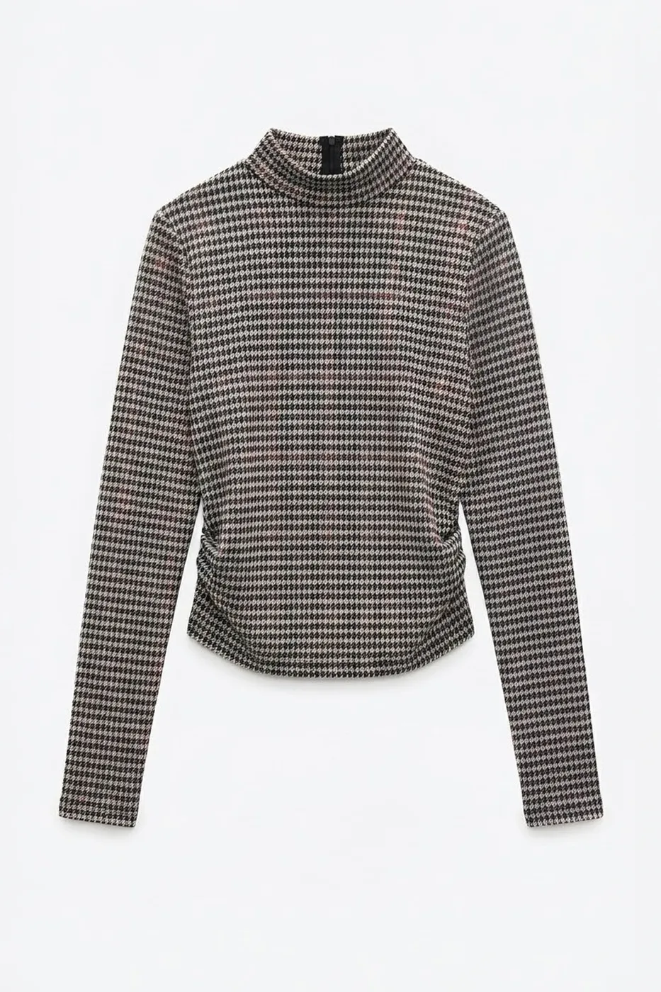 Bayan Kahverengi Drapeli Yakalı Bluz