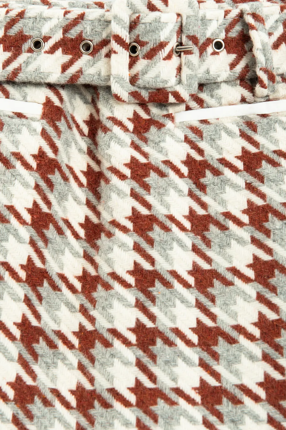 Bayan Kiremit Kazayağı Desen Mini Şort Etek