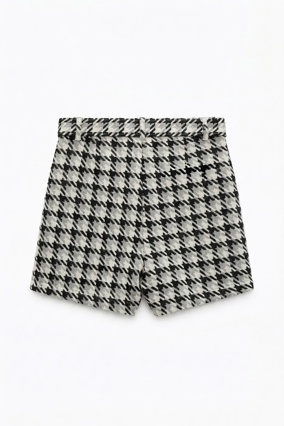 Bayan Siyah Kazayağı Desen Mini Şort Etek