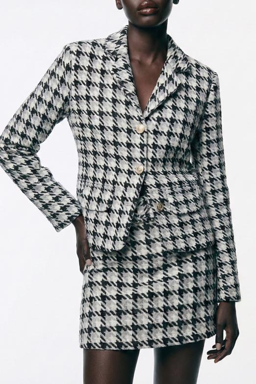 Kazayağı Desen Mini Şort Etek