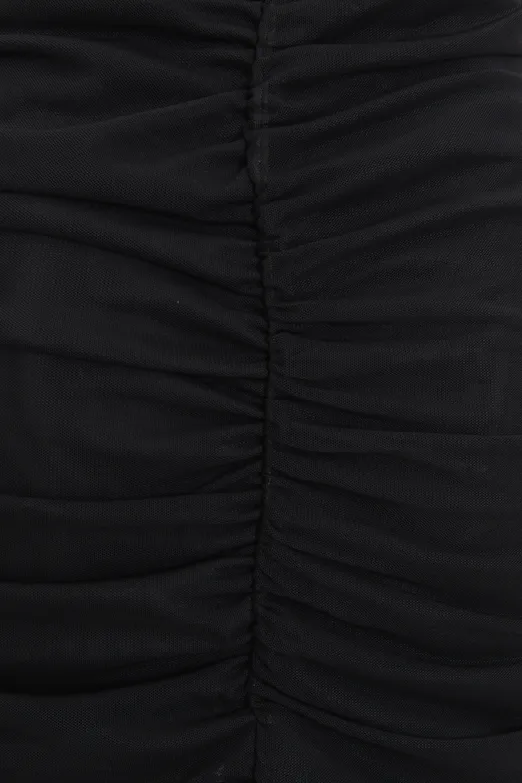 Bayan Siyah Drapeli Tül Maksi Etek - BSL