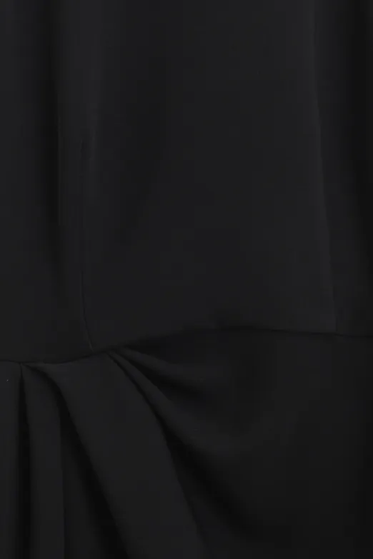 Bayan Siyah Maksi Kolsuz Gece Elbisesi - BSL