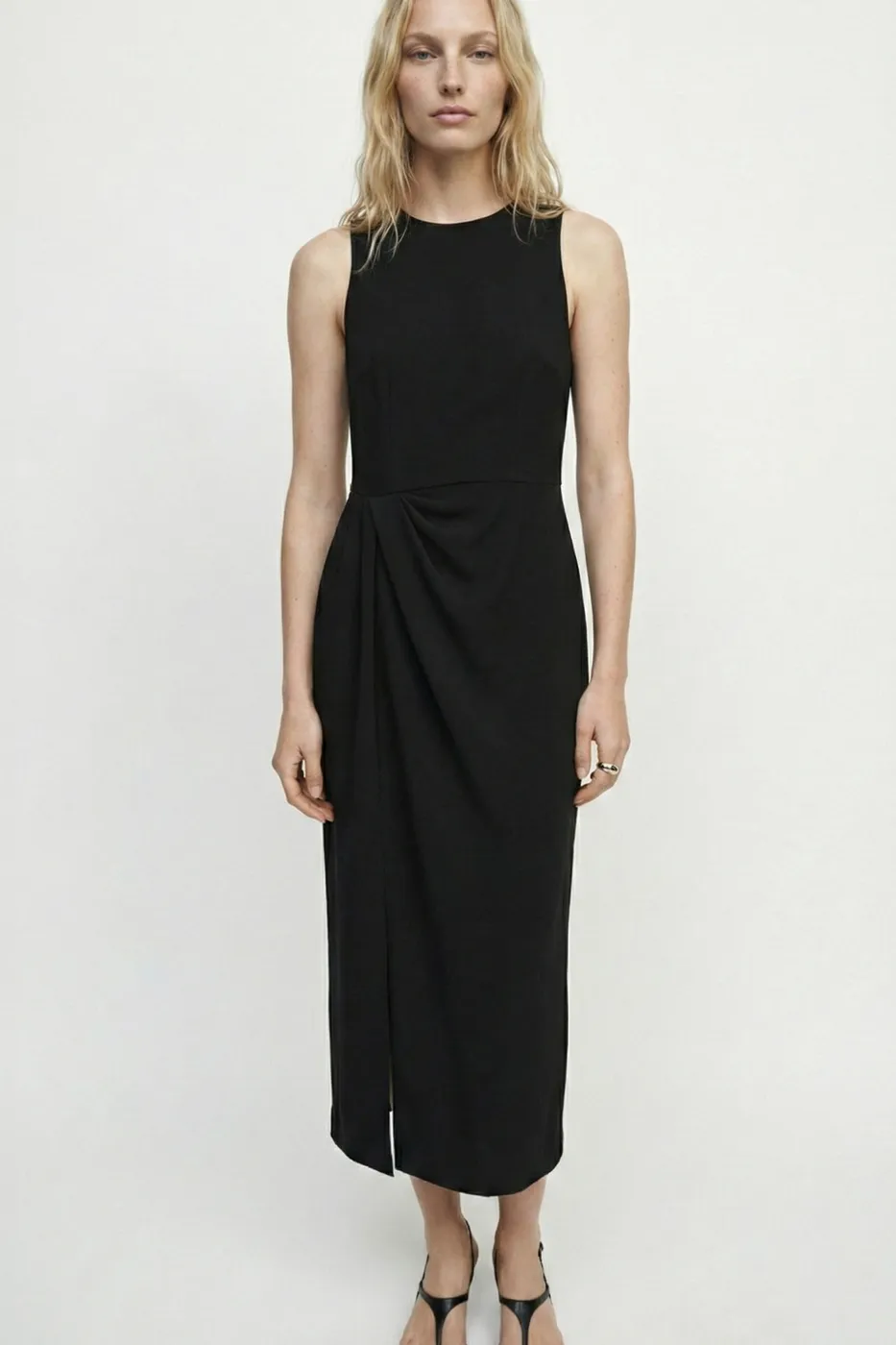 Bayan Siyah Maksi Kolsuz Gece Elbisesi