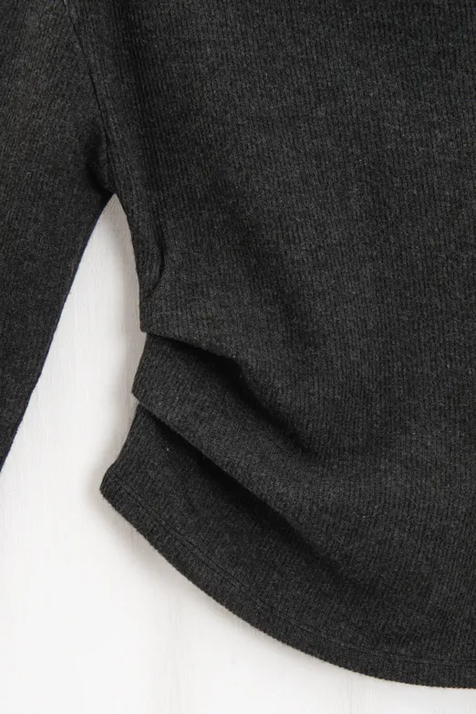 Bayan Antrasit Drapeli Top - BSL