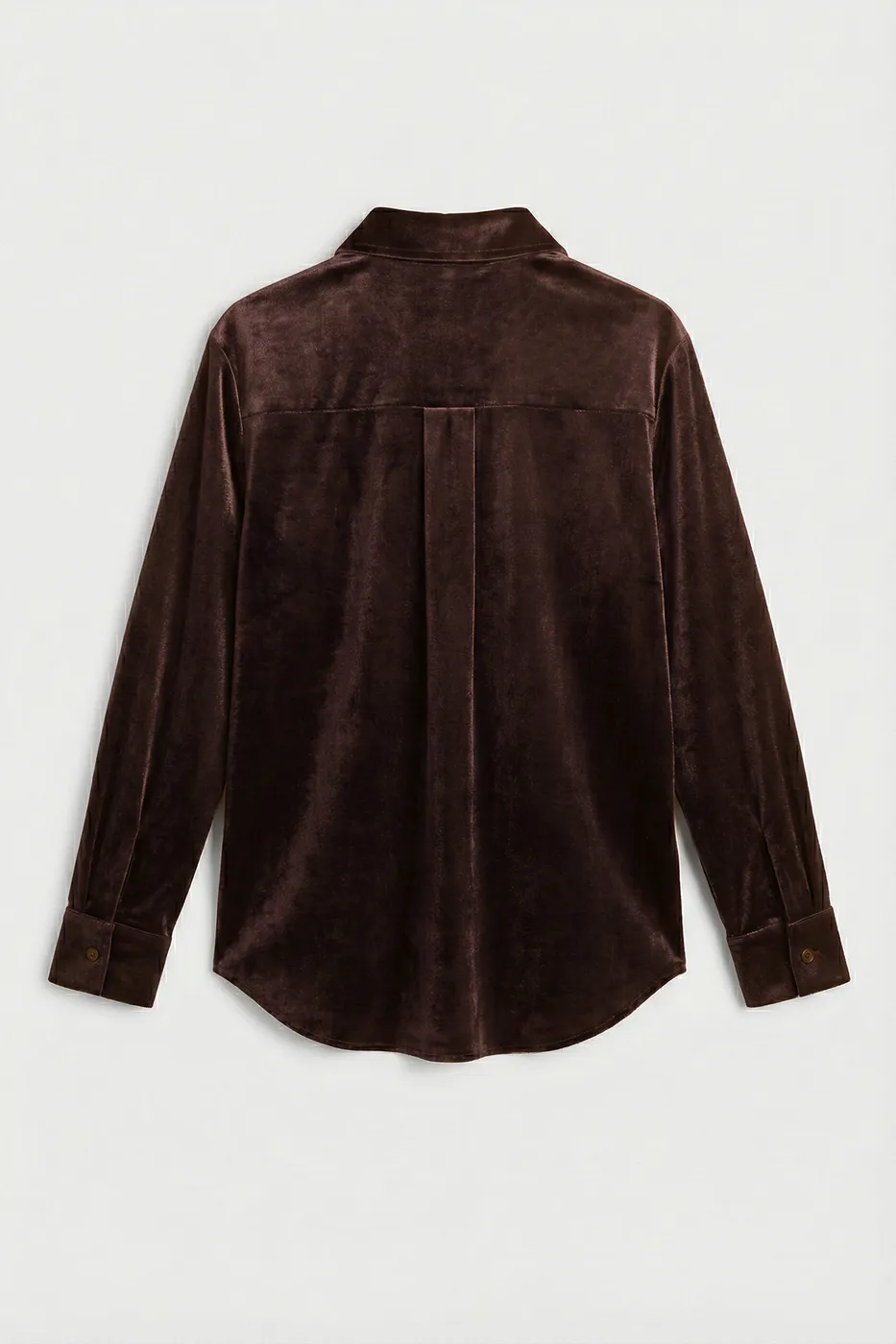 Bayan Kahverengi Oversize Kadife Gömlek
