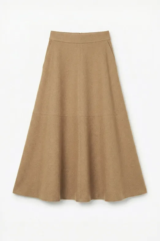 Bayan Camel Midi Kloş Etek - BSL