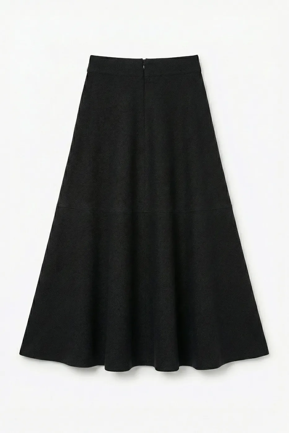 Bayan Siyah Midi Kloş Etek