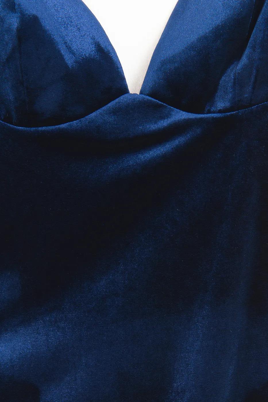 Bayan Lacivert Kadife Askılı Bodysuit