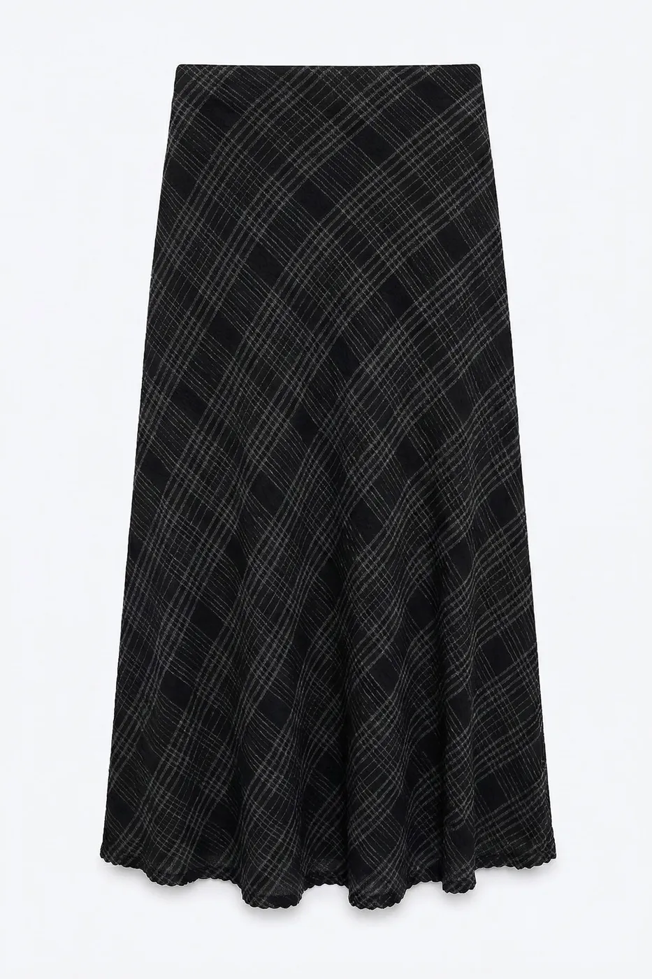 Bayan Siyah Volanlı Maksi Etek