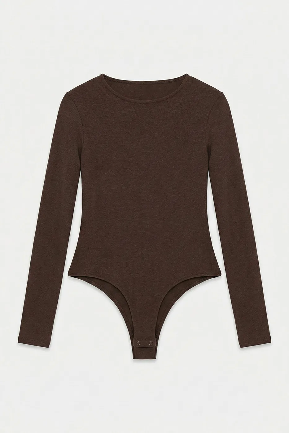 Bayan Kahverengi Bisiklet Yakalı Bodysuit