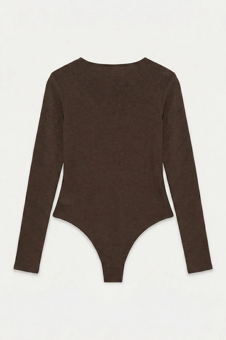 Bayan Kahverengi Bisiklet Yakalı Bodysuit