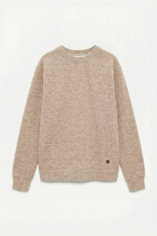 Bayan Bej Soft Oversize Sweatshirt - BSL