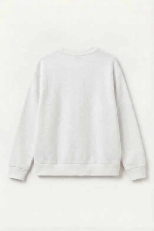 Bayan Ekru Soft Oversize Sweatshirt - BSL