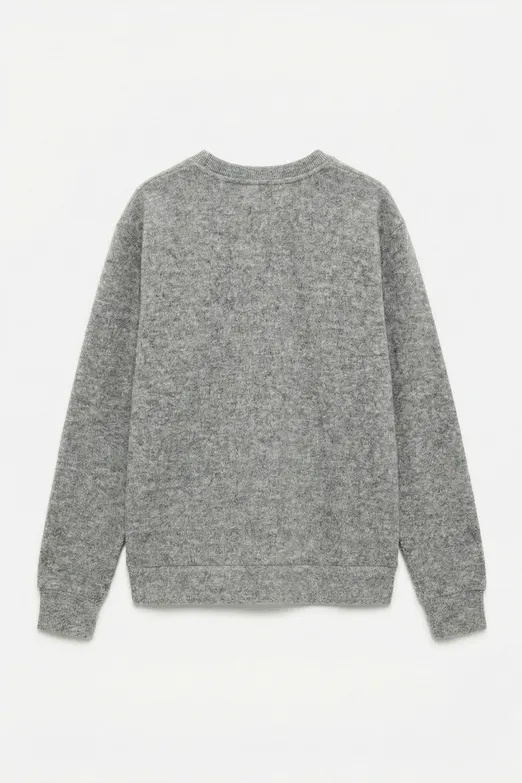 Bayan Gri Soft Oversize Sweatshirt - BSL
