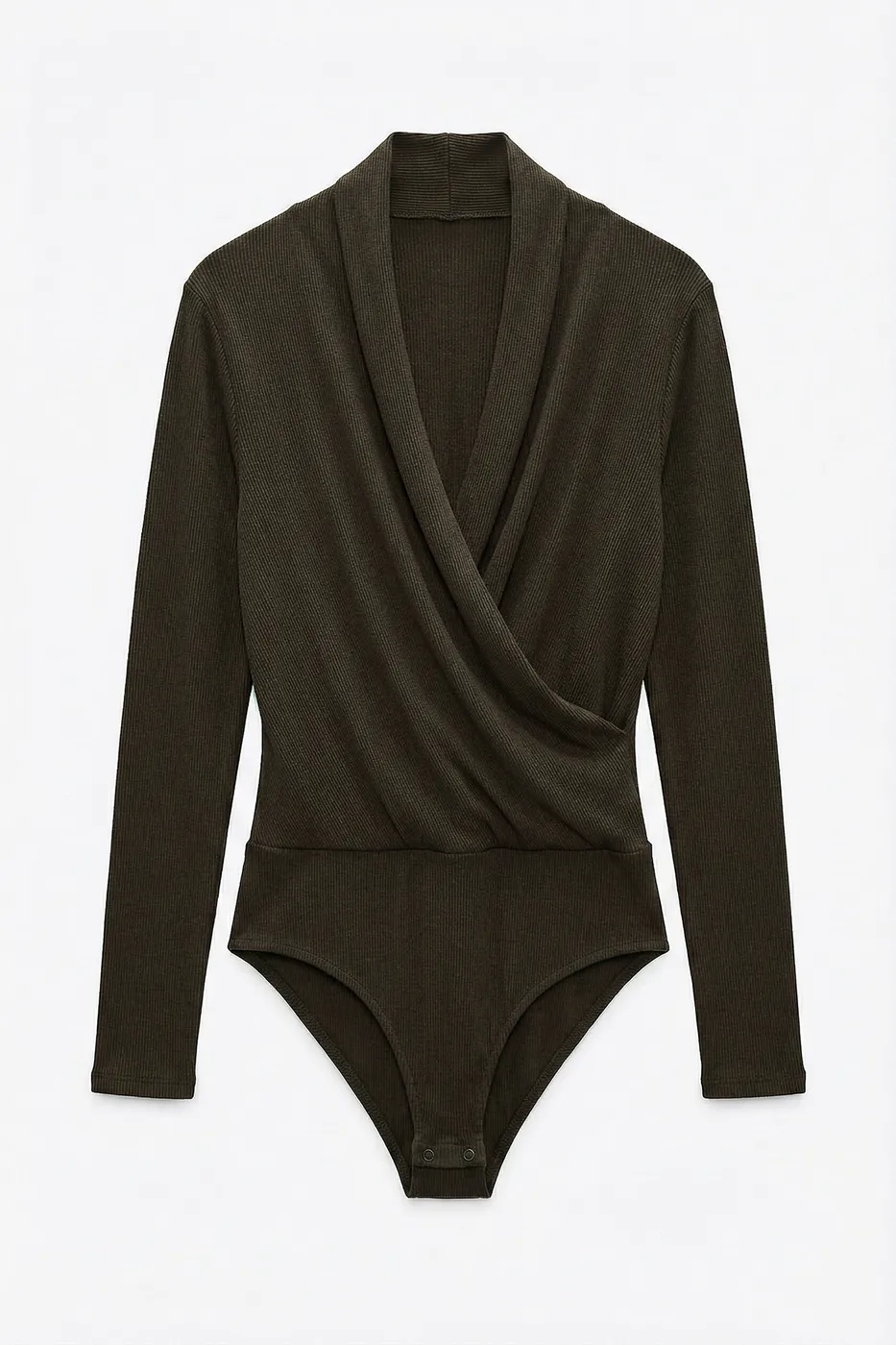 Bayan Haki Soft Kruvaze Bodysuit