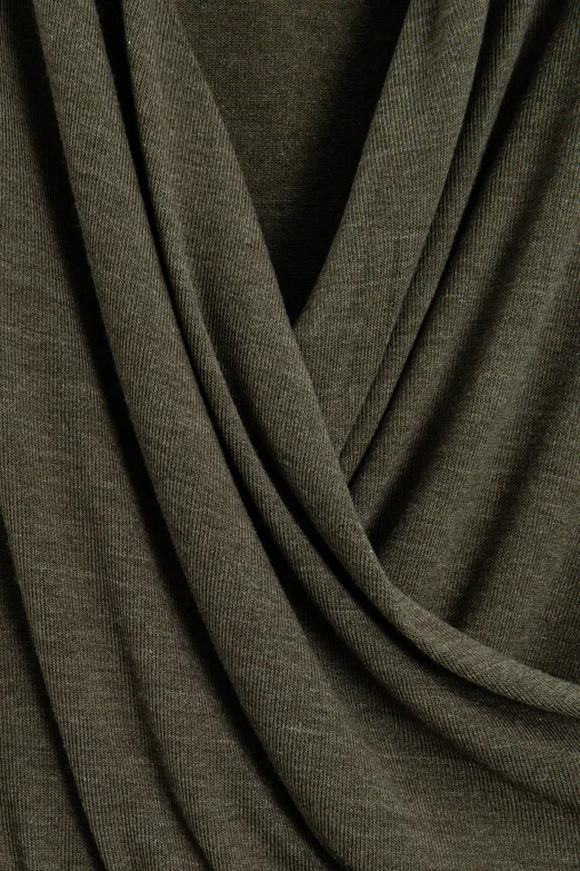 Bayan Haki Soft Kruvaze Bodysuit - BSL