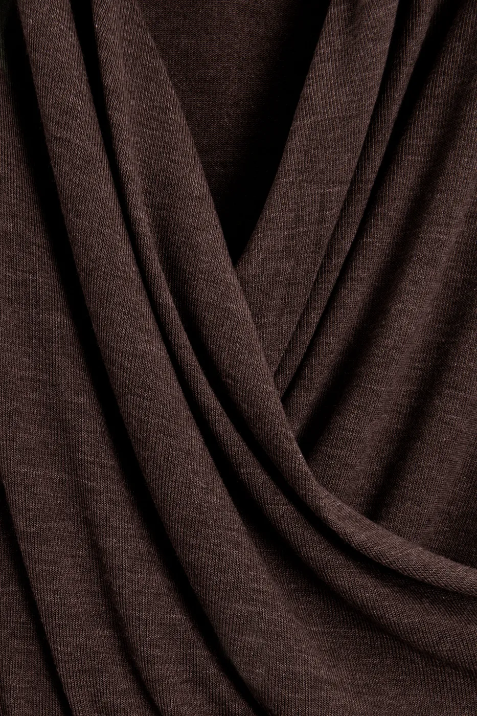 Bayan Kahverengi Soft Kruvaze Bodysuit