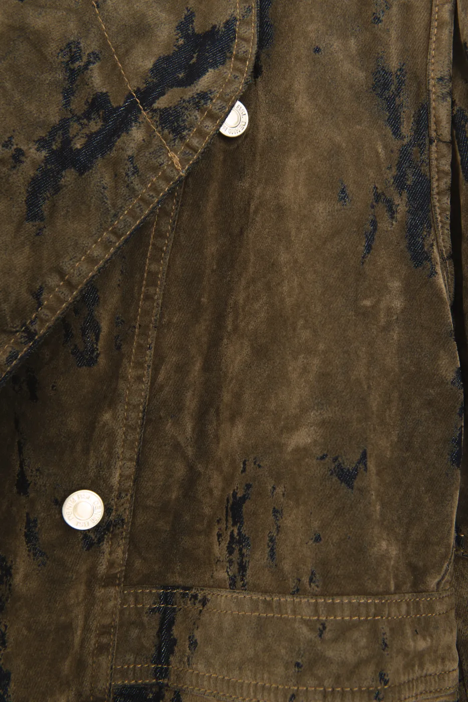 Bayan Kahverengi Balon Kollu Flok Baskılı Peplum Ceket