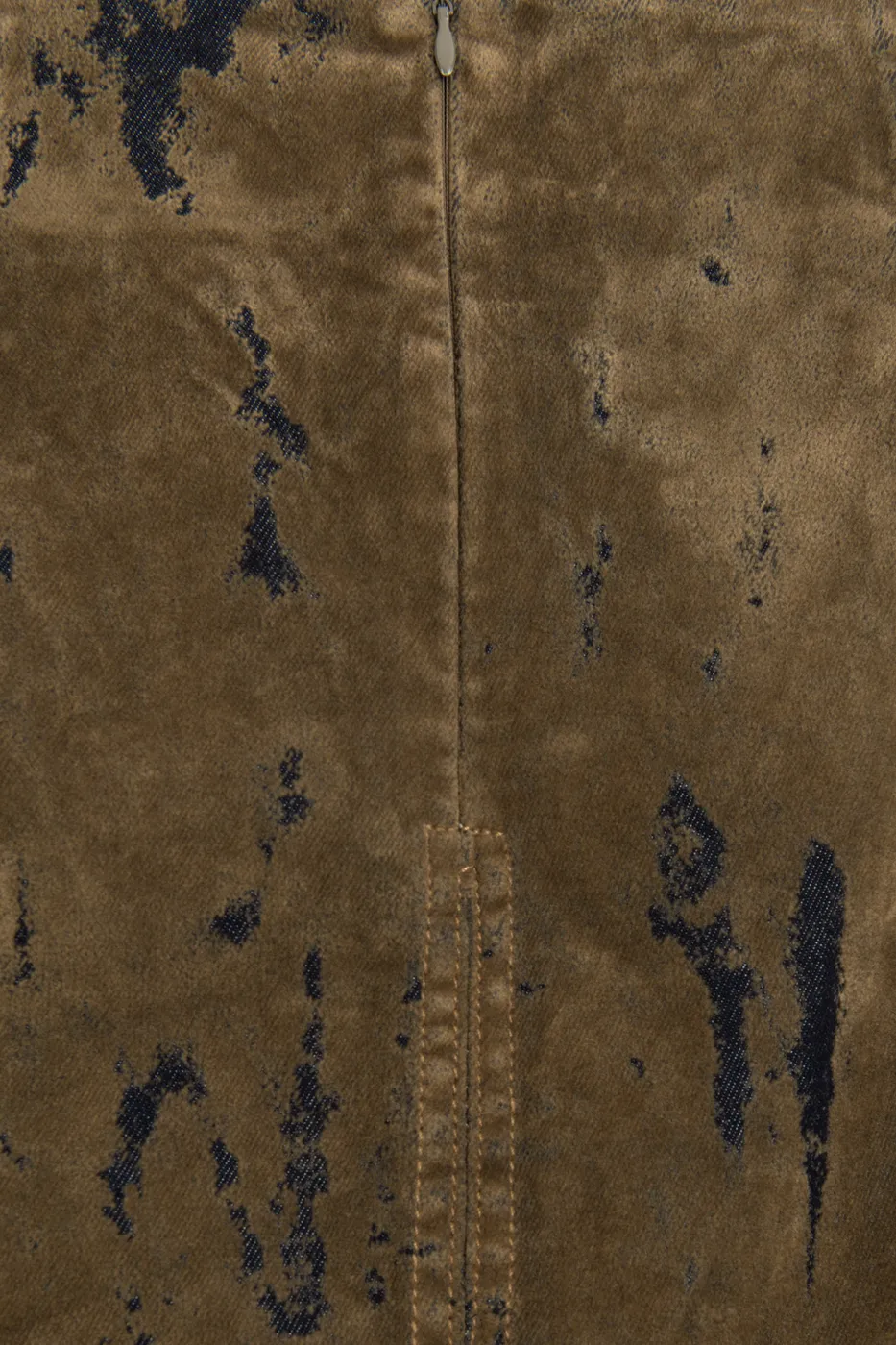 Bayan Kahverengi Flok Baskılı Midi Etek