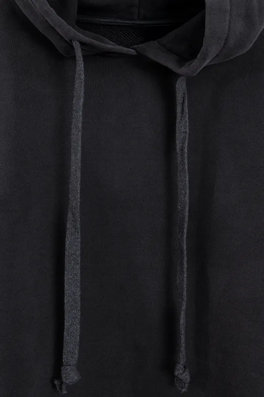 Bayan Antrasit Parça Boyalı Kapüşonlu Sweatshirt - BSL