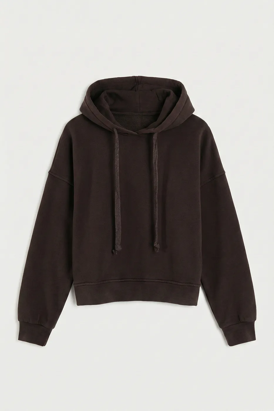 Bayan Kahverengi Parça Boyalı Kapüşonlu Sweatshirt