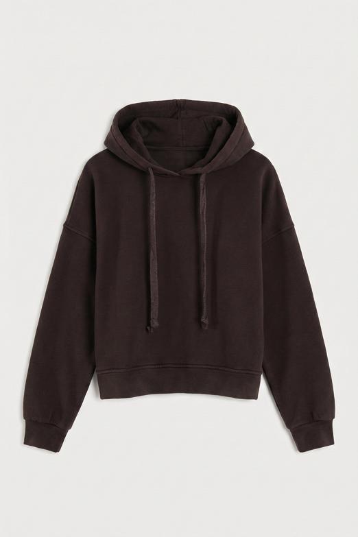 Parça Boyalı Kapüşonlu Sweatshirt