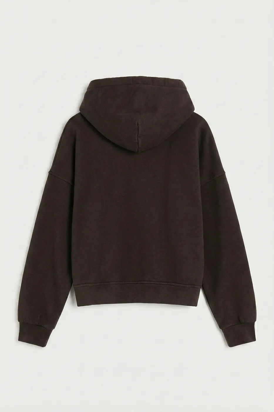 Bayan Kahverengi Parça Boyalı Kapüşonlu Sweatshirt