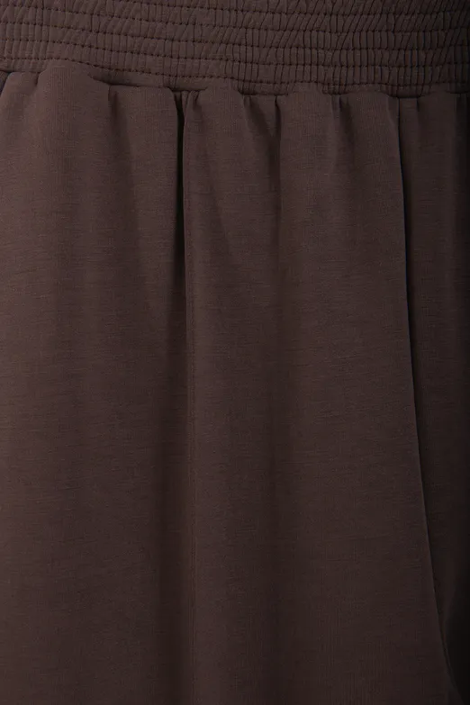 Bayan Kahverengi Nervür Dikiş Detaylı Bol Pantolon - BSL