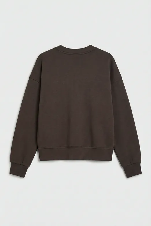 Bayan Kahverengi Basic Oversize Sweatshirt - BSL