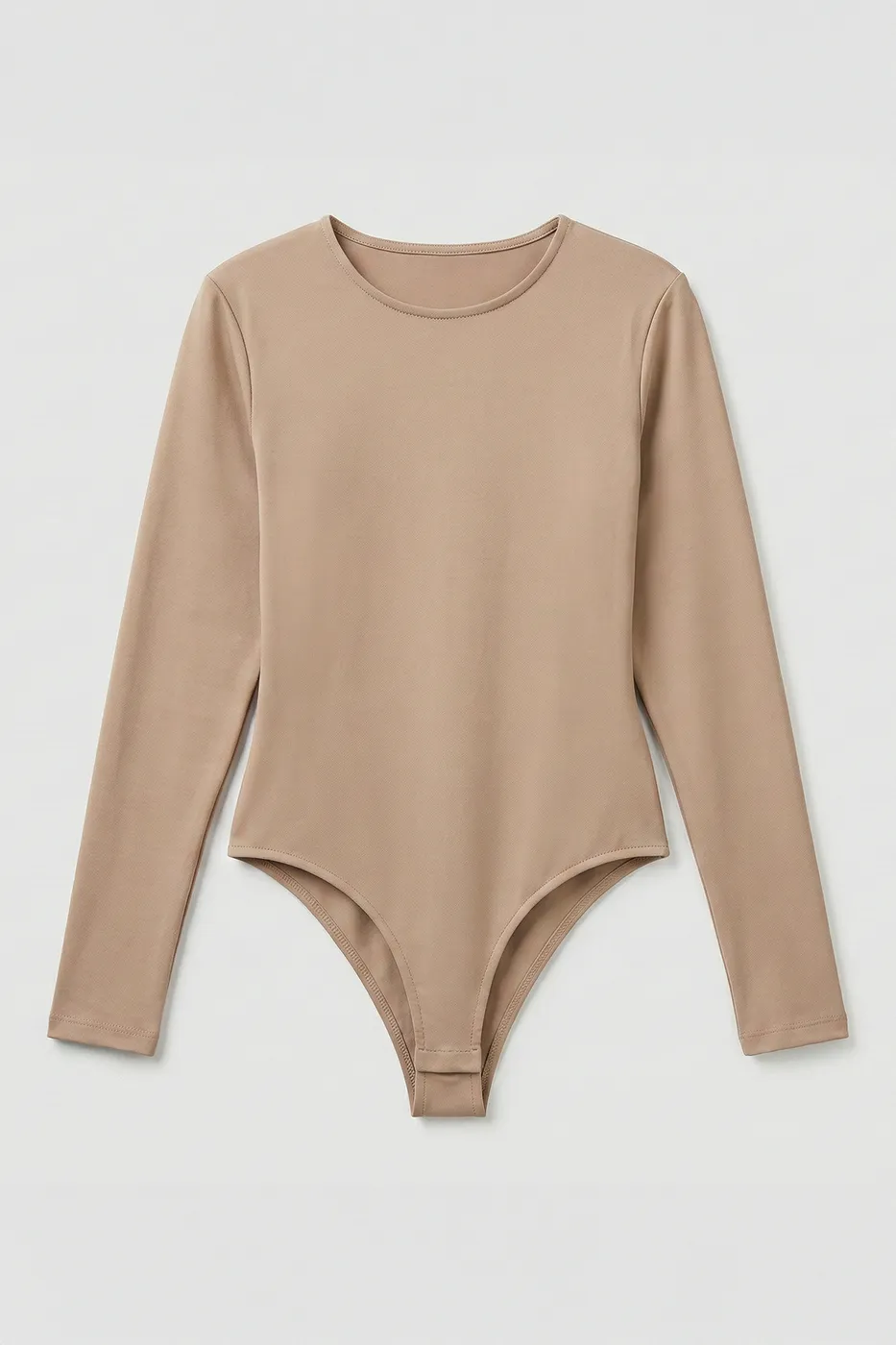 Bayan Bej Bisiklet Yakalı Bodysuit