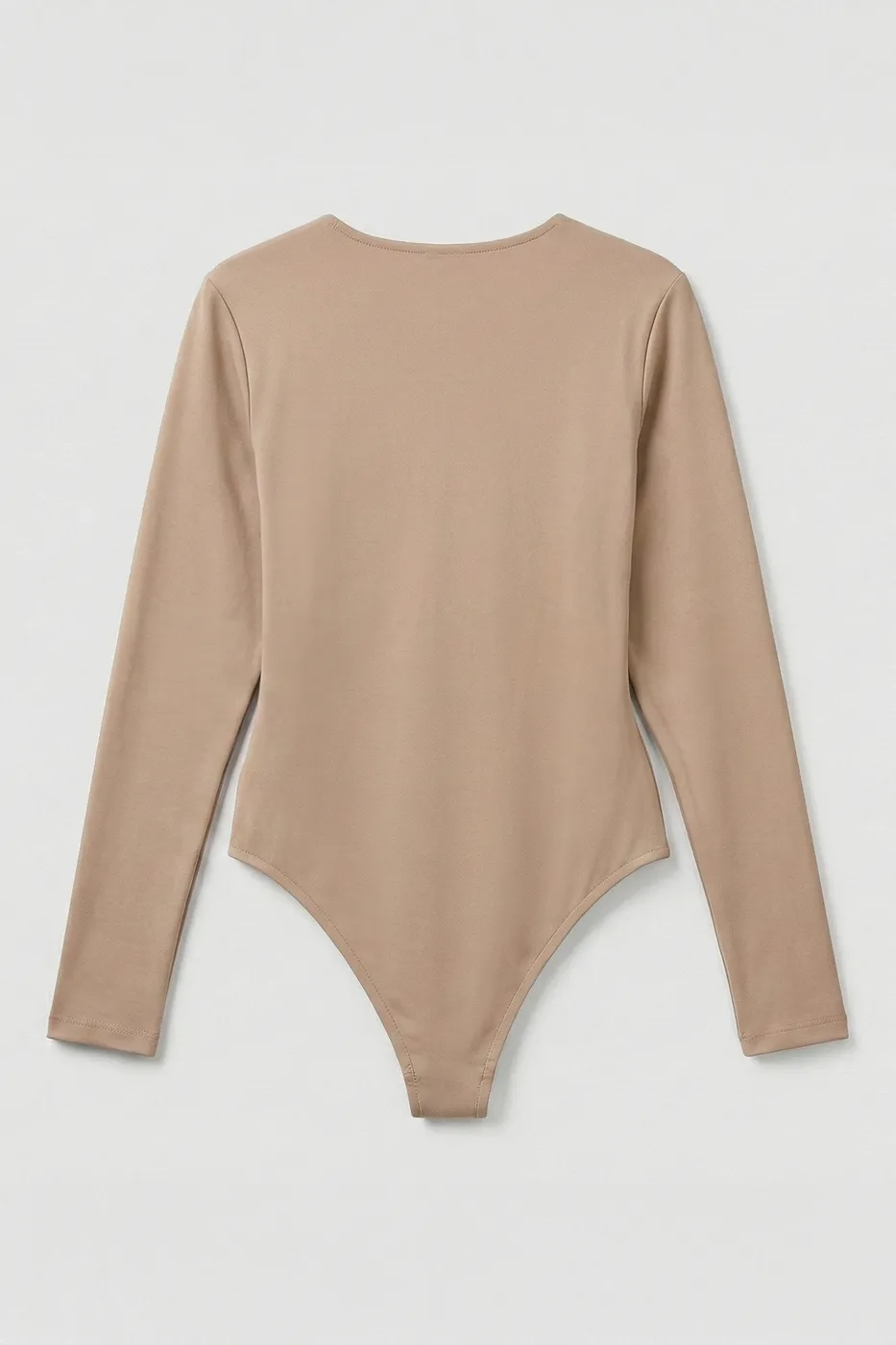 Bayan Bej Bisiklet Yakalı Bodysuit