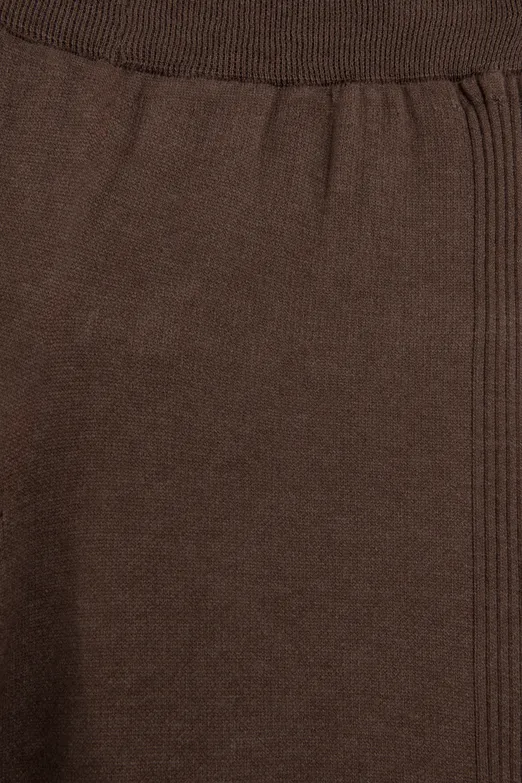 Bayan Kahverengi Triko Düz Paça Pantolon - BSL