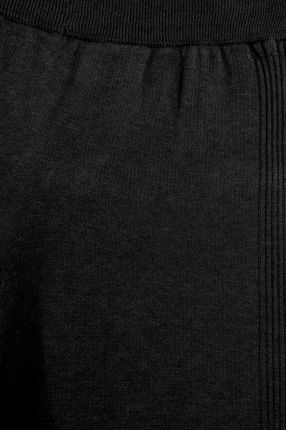 Bayan Siyah Triko Düz Paça Pantolon