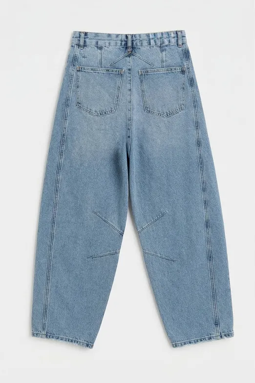 Bayan Mavi Baggy Denim Balon Pantolon - BSL
