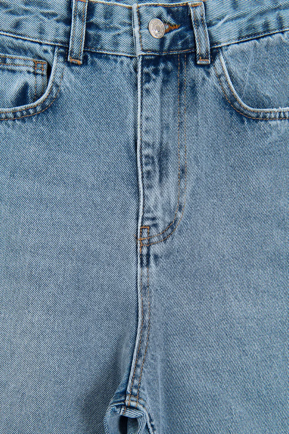 Bayan Mavi Baggy  Denim Balon Pantolon