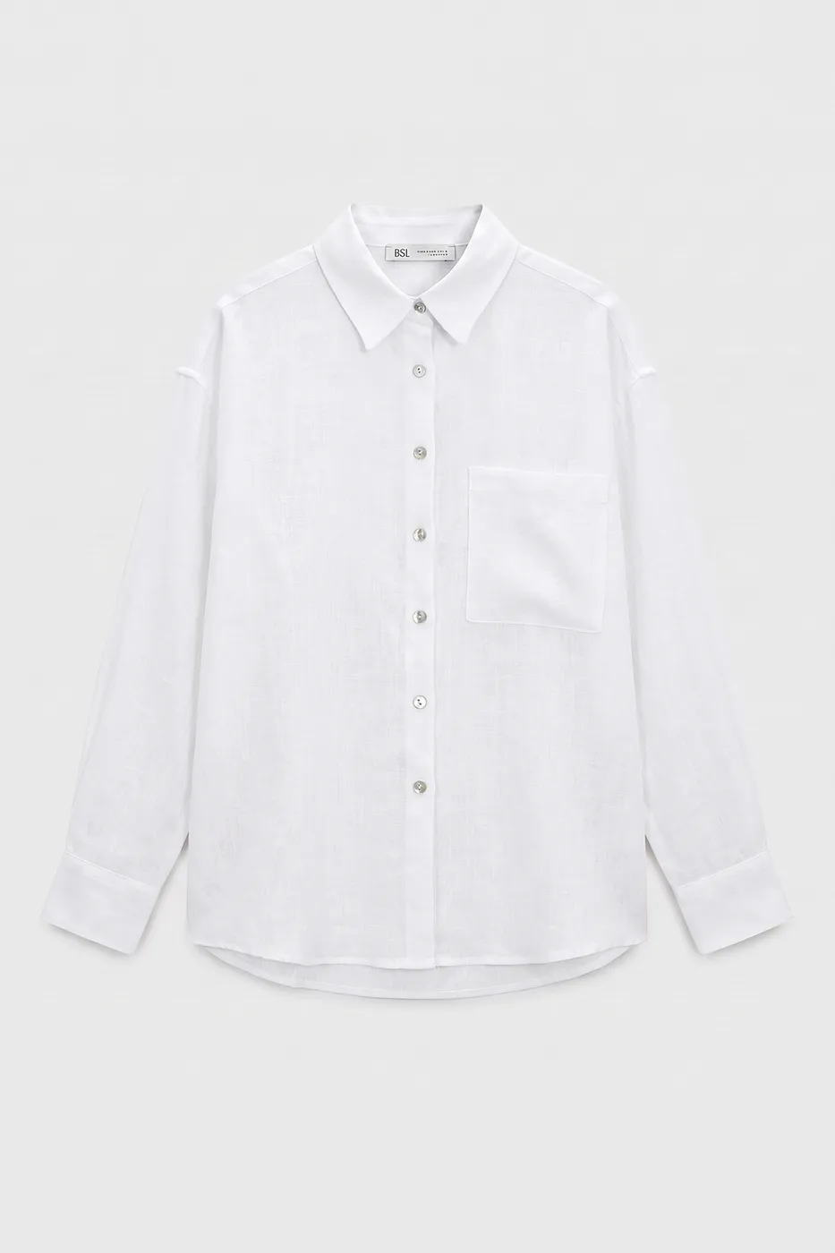 Bayan Beyaz %100 Keten Oversize Gömlek