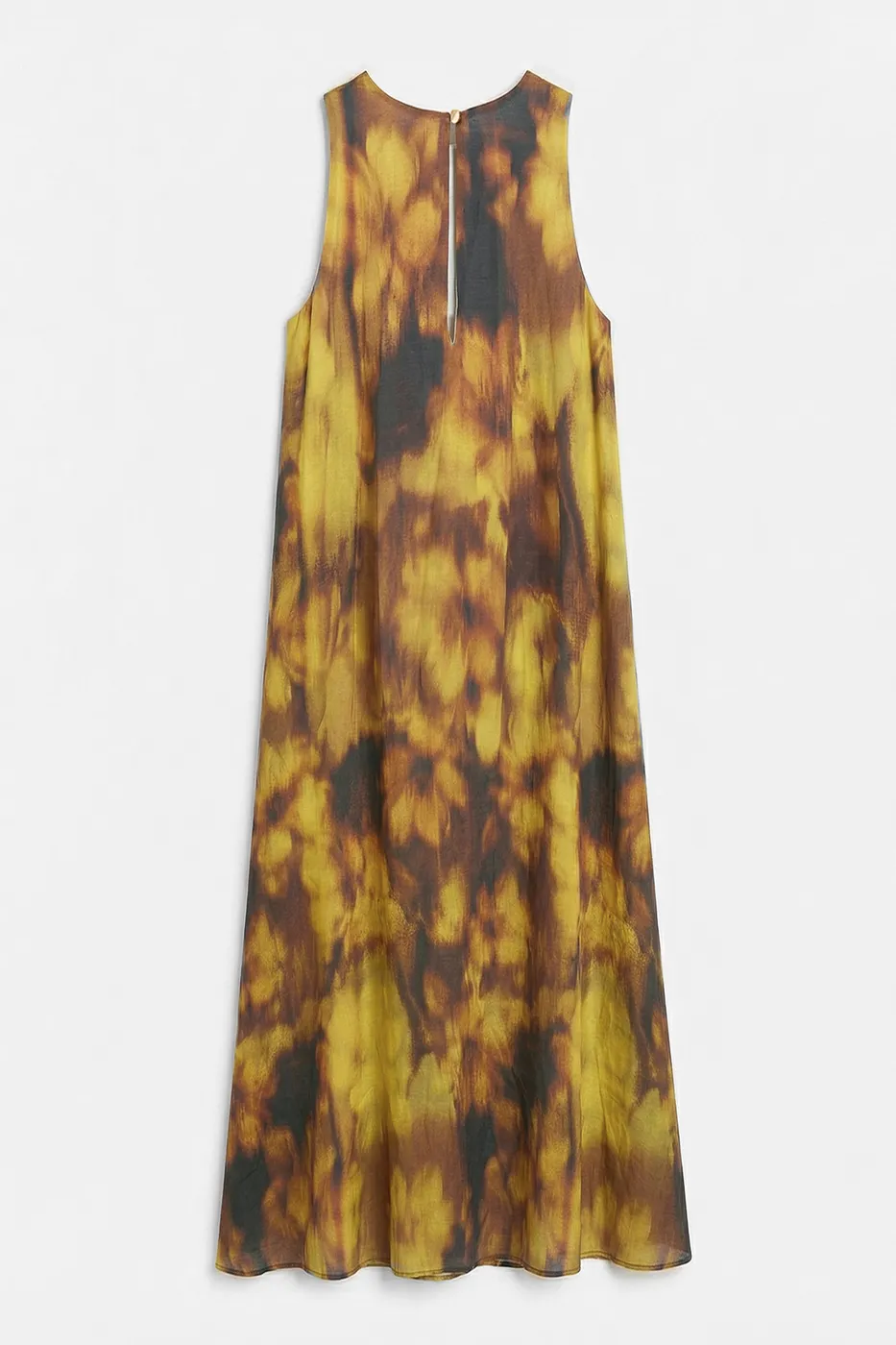 Bayan Kahverengi Modal Oversize Midi Kolsuz Elbise