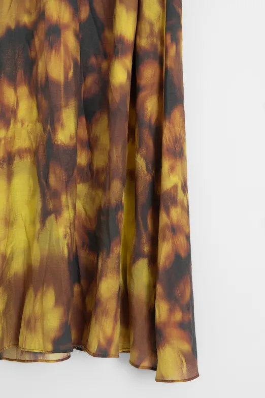 Bayan Kahverengi Modal Oversize Midi Kolsuz Elbise - BSL