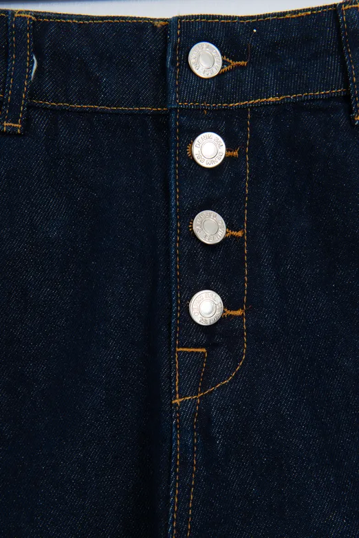 Bayan Lacivert Denim Bermuda Şort - BSL