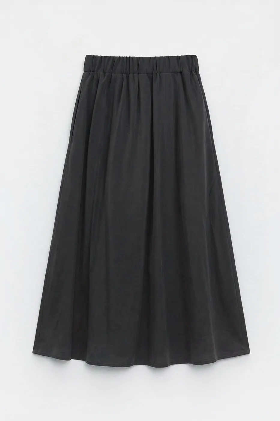 Bayan Siyah Modal Kloş Midi  Etek