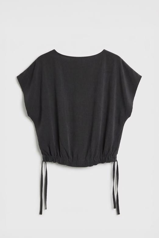 Düşük Omuzlu Bol  Modal Bluz