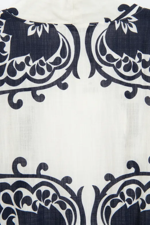 Bayan Lacivert Pamuklu Standart Beden Kimono - BSL