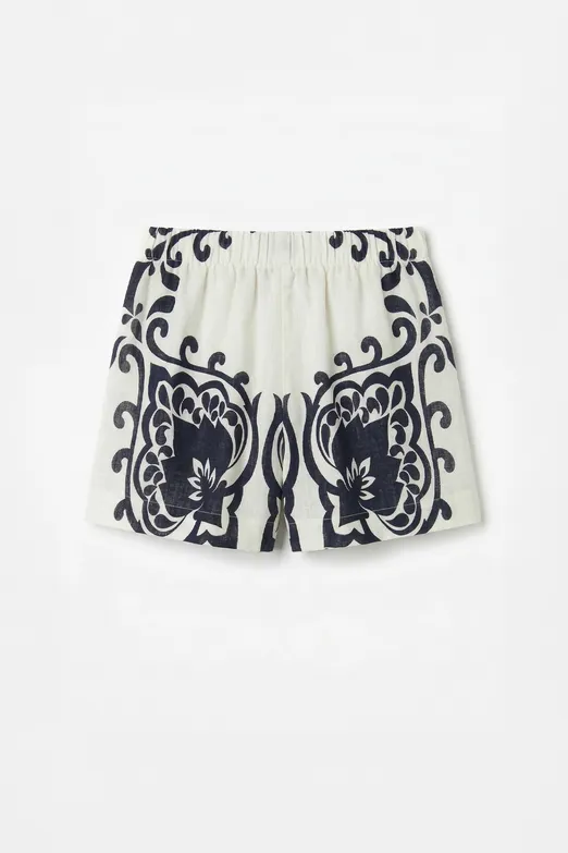 Bayan Lacivert Pamuklu Mini Şort - BSL