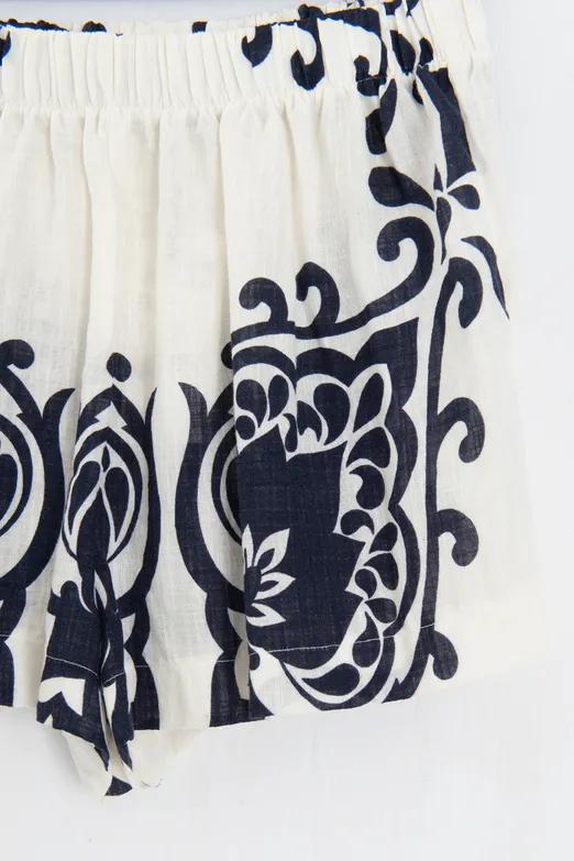 Bayan Lacivert Pamuklu Mini Şort - BSL